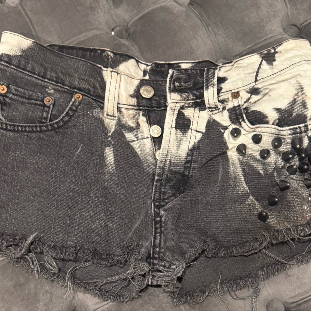 Levi's Black and White Jean Shorts